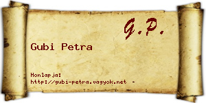 Gubi Petra névjegykártya